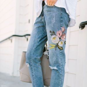 Clad and Cloth Embroidered Jeans